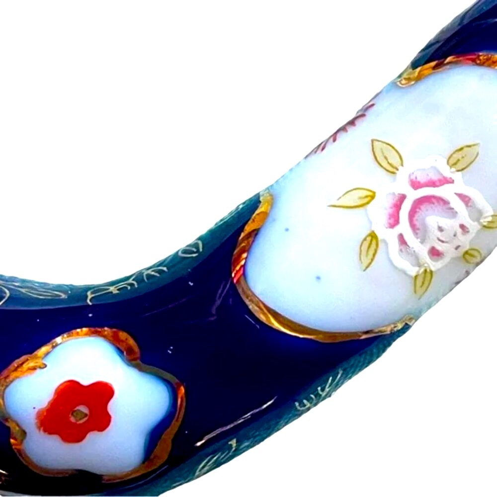 CLOISONNÉ SALAD SERVERS stainless steel SHEFFIELD ENGLAND floral pattern EUC - Picture 11 of 16